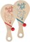 Wooden Paddle Ball Toy with String (Set of 2) with Green Carry Bag